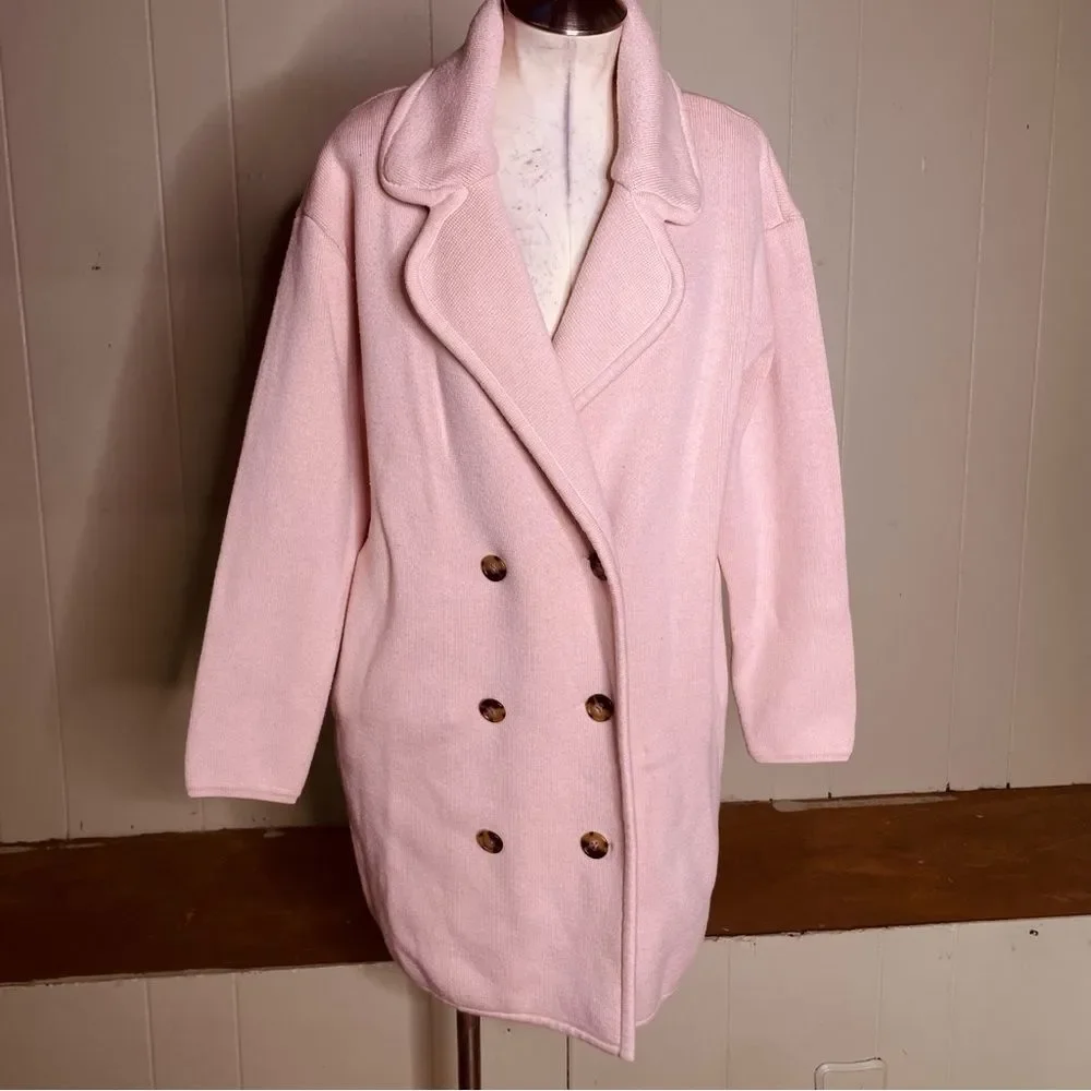 J.CREW Collection Wool Blend Oversized Double Breasted Sweater Coat Small J6333 - Picture 2 of 9